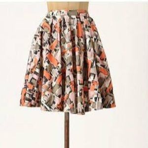 Lil for Anthropologie Abstract Brushstroke Skirt